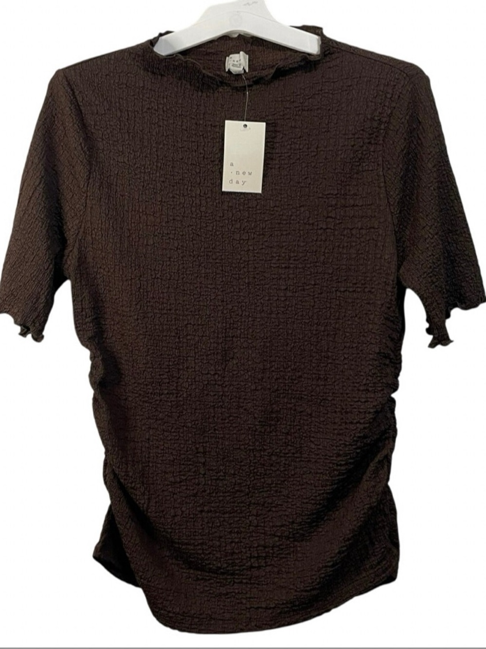 a new day Brown Textured Short Sleeve Tee